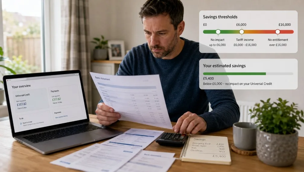 how much savings you can have on universal credit